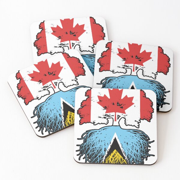 Item preview, Saint Lucia Saint Lucian Canadian Canada Tree Roots Flag designed and sold by FlagX.