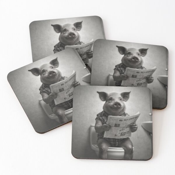 Item preview, Piggy's Bathroom Break – Comedic Animal Art designed and sold by vk09.