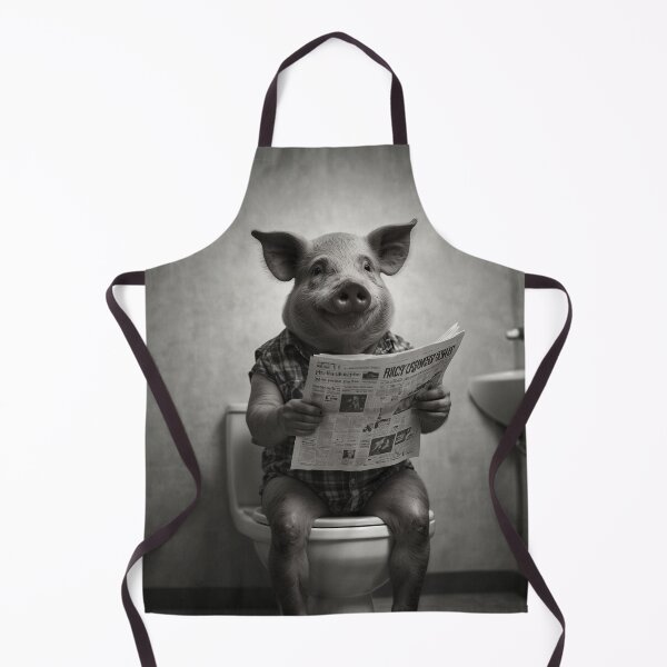 Item preview, Piggy's Bathroom Break – Comedic Animal Art designed and sold by vk09.