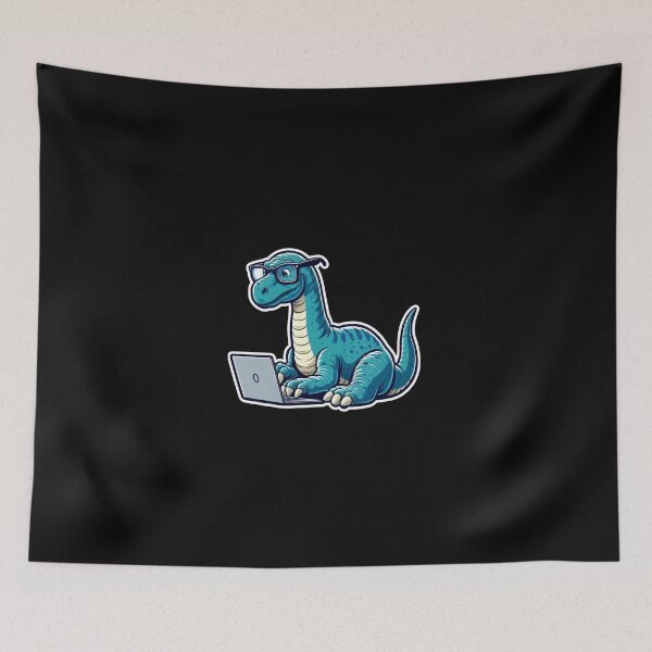 Item preview, Brachiosaurus on a Laptop designed and sold by vaxiek.