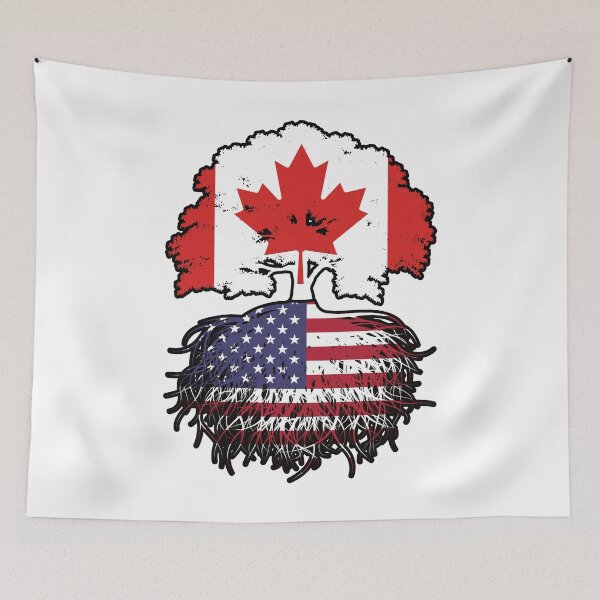 Item preview, USA American Canadian Canada Tree Roots Flag designed and sold by FlagX.