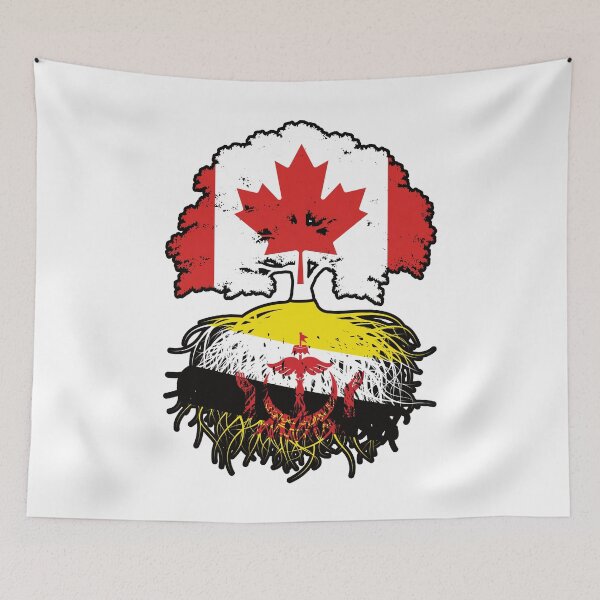 Item preview, Brunei Bruneian Canadian Canada Tree Roots Flag designed and sold by FlagX.