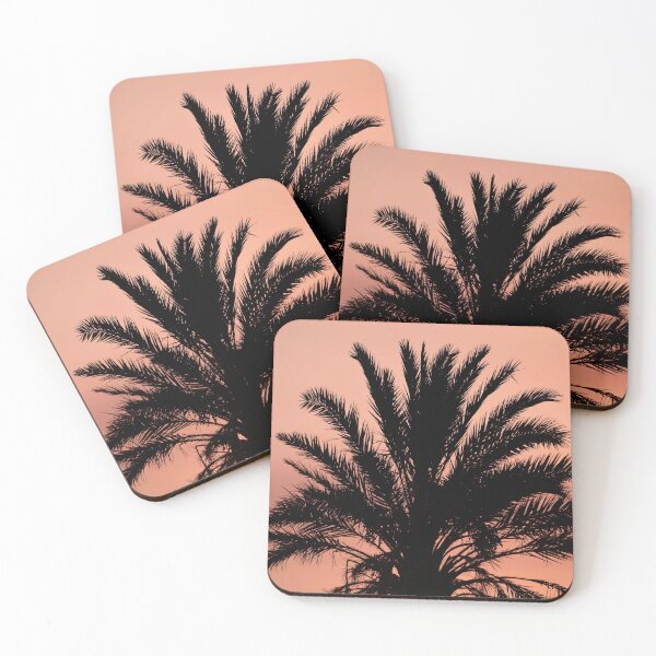 Item preview, Silhouetted Palm Tree Against a Tropical Orange Sunset designed and sold by NatureUnleashed.