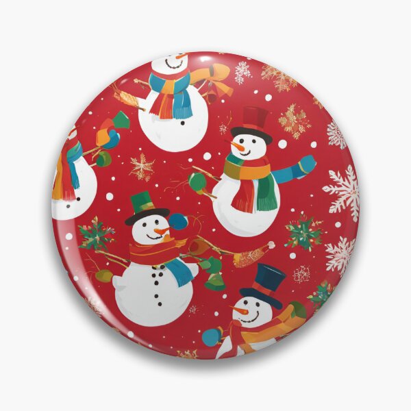 Artikelvorschau, Snowman Pattern Red Background Christmas  entworfen und verkauft von TeefuionStuu.