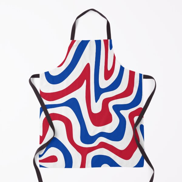 Item preview, British Retro Liquid Swirl Abstract in Blue, Red and White designed and sold by Deutschic.