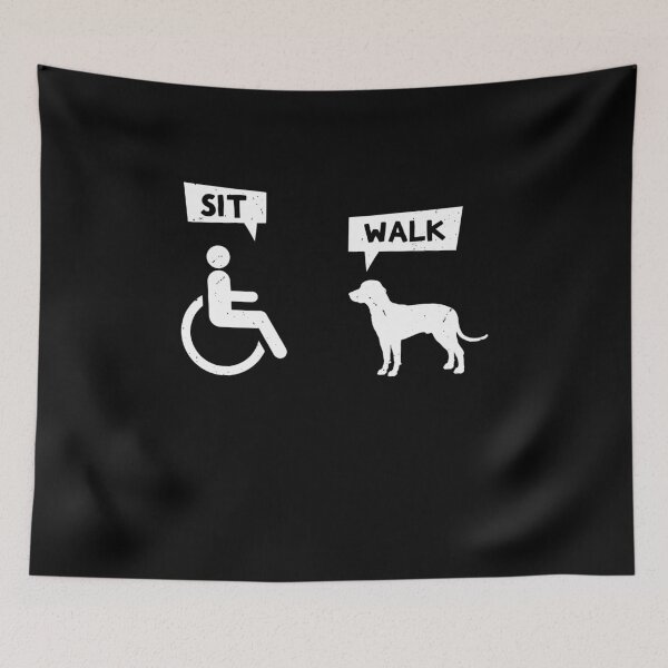 Item preview, Sit Walk - Funny Disabled Wheelchair User & Pet Dog designed and sold by Rahjihan.
