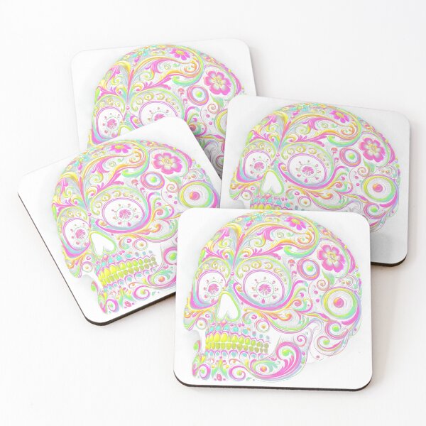 Item preview, Vibrant Abstract Sugar Skull Art - Day of the Dead Design designed and sold by Pattamo1.
