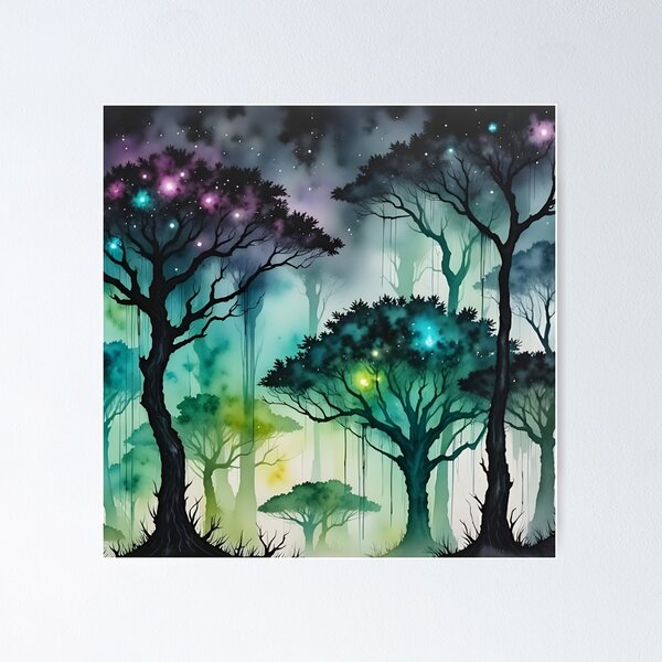 Item preview, Forest Of Familiar Fairies And Glowing Orbs designed and sold by taiche.