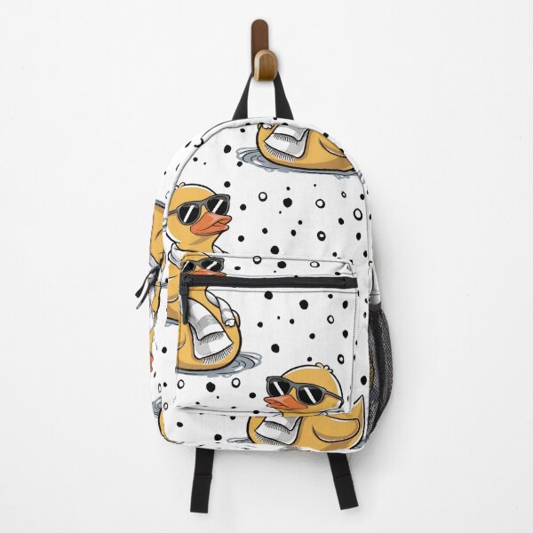 Item preview, Trendy summer pattern with yellow rubber duck on bright blue background. Minimal summer concept. designed and sold by paratynka.