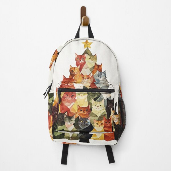 Item preview, Watercolor cat Christmas tree print designed and sold by dcrc.