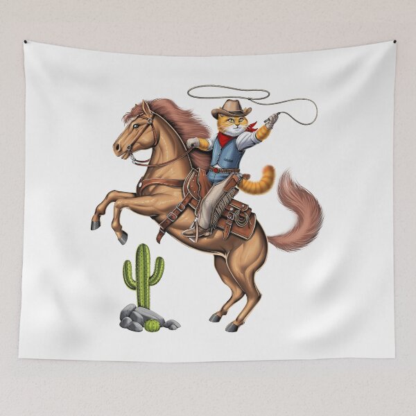 Item preview, Cat Cowboy Riding Rodeo Horse designed and sold by underheaven.