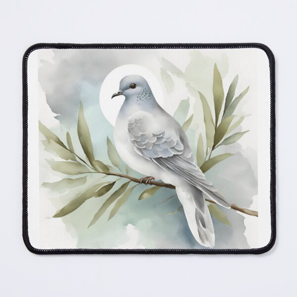 Item preview, Peaceful Dove with Olive Branch Watercolor designed and sold by WaterBirdArt.