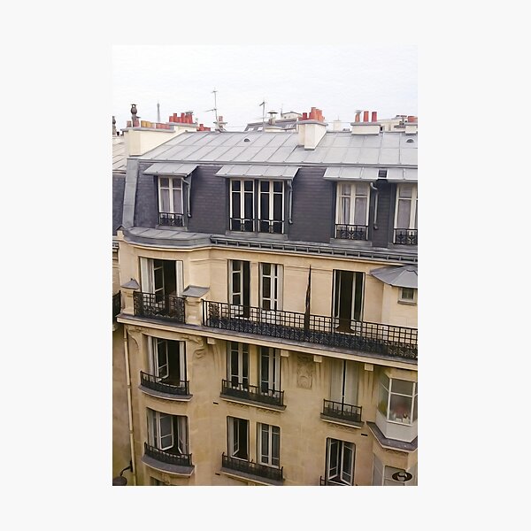 Rooftops of Paris in the 14th arrondissement with the Eiffel Tower Photographic Print