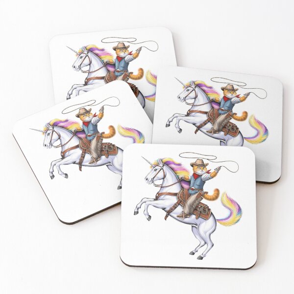 Item preview, Cat Cowboy Riding Rodeo Unicorn designed and sold by underheaven.