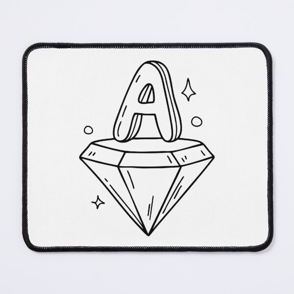 Item preview, Illustration of an Amethyst Crystal Beside the Letter A designed and sold by rasagamastore.
