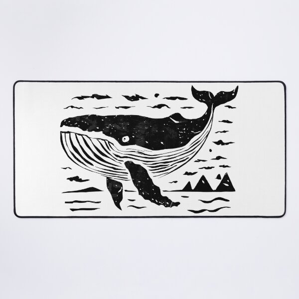 Item preview, Whale Linocut designed and sold by Angry Swan Designs.