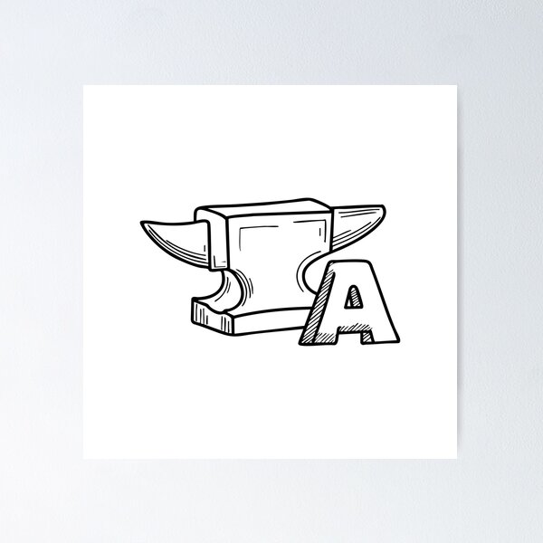 Item preview, an Anvil Beside the Modern Letter A designed and sold by rasagamastore.