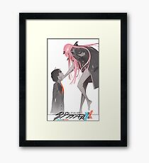 Darling in the Franxx Hiro and Zero Two logo Framed Print