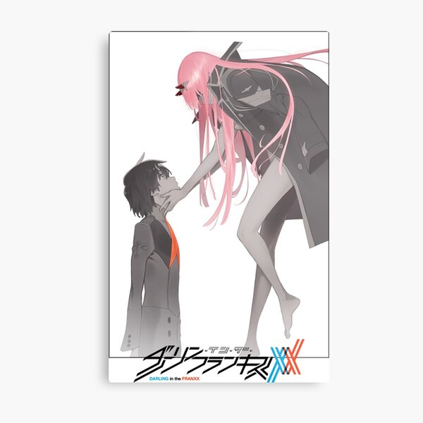 Darling in the Franxx Hiro and Zero Two logo Metal Print