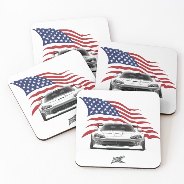 Item preview, patriotic american flag american v10 sportscar green  designed and sold by NaquashM.