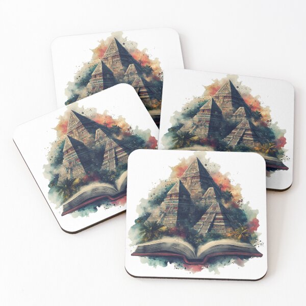 Item preview, Ancient Pyramids In The Jungle- Fantasy Art Print designed and sold by AiHead.