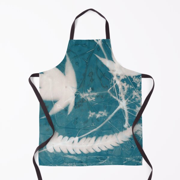 Item preview, Leaves and Fern Botanical Cyanolumen designed and sold by Katherine Edwards Art.