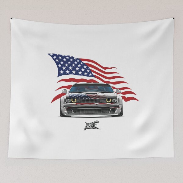 Item preview, patriotic american flag american muscle car coupe wide  designed and sold by NaquashM.