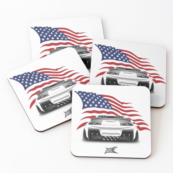 Item preview,  patriotic american flag camaro ss v8 rear  designed and sold by NaquashM.