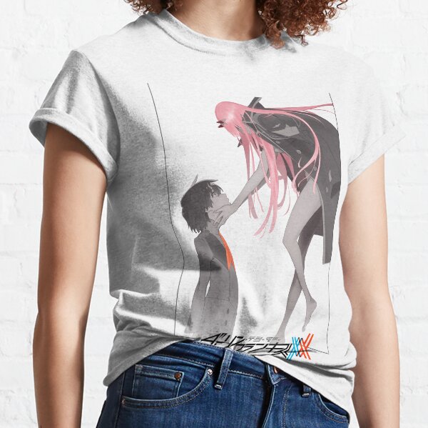 Darling in the Franxx Hiro and Zero Two logo Camiseta clásica