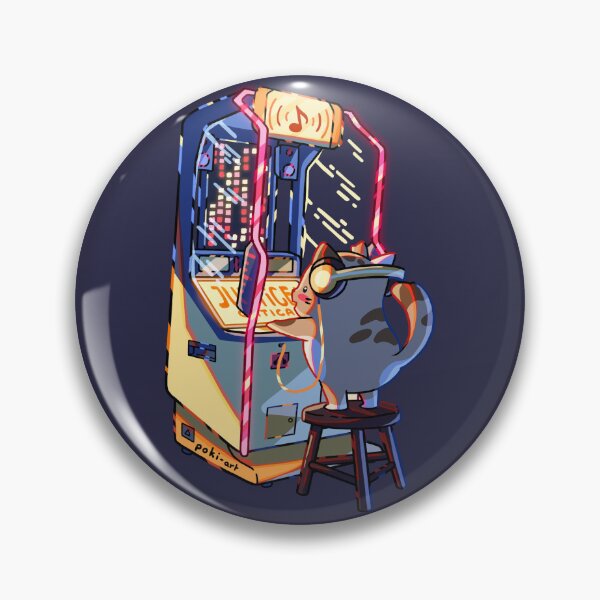 Item preview, cute cat playing japanese music arcade game - night version designed and sold by poki-art.