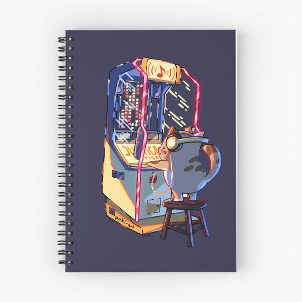 Item preview, cute cat playing japanese music arcade game - night version designed and sold by poki-art.