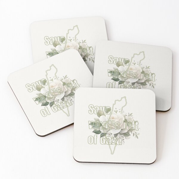 Item preview,  Save what's left of Gaza (free Gaza - free Palestine), floral Gaza, Palestine map, white flower designed and sold by Humanity brush .