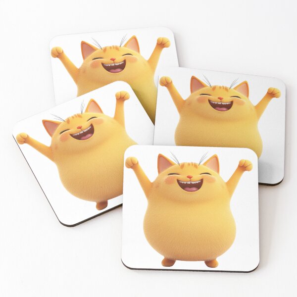Item preview, Cheerful Yellow Cartoon Cat designed and sold by IllustrifyArts.