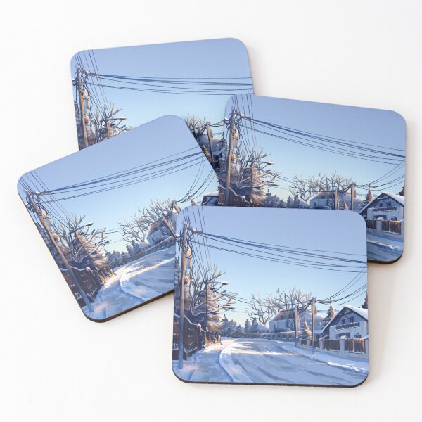 Item preview, suburban winter morning designed and sold by poki-art.
