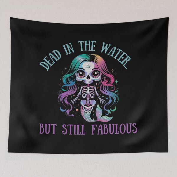 Item preview, Dead in the Water… But Still Fabulous - Skeleton Mermaid designed and sold by Ophelia's Bazaar.