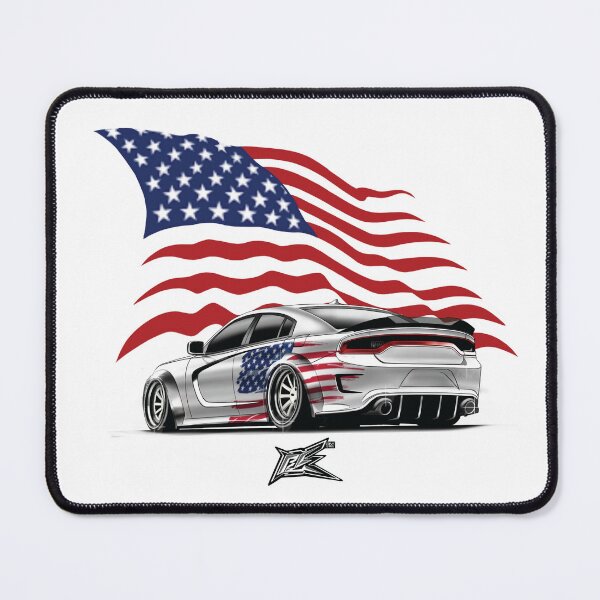 Item preview, patriotic american flag  stanced american muscle car sedan rear designed and sold by NaquashM.