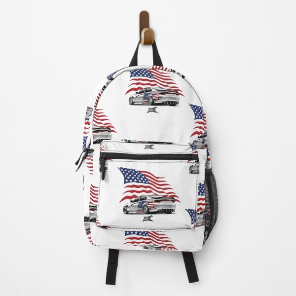 Item preview, patriotic american flag stanced american muscle car sedan rear designed and sold by NaquashM.