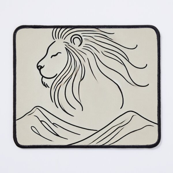 Item preview, Majestic Lion in Minimalist Line Art with Mountain Landscape designed and sold by thoratsdesign.