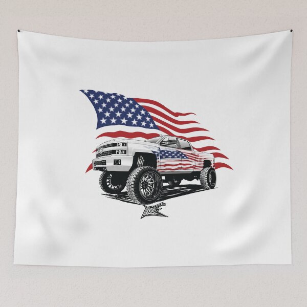 Item preview, patriotic american flag american v8 lifted truck designed and sold by NaquashM.