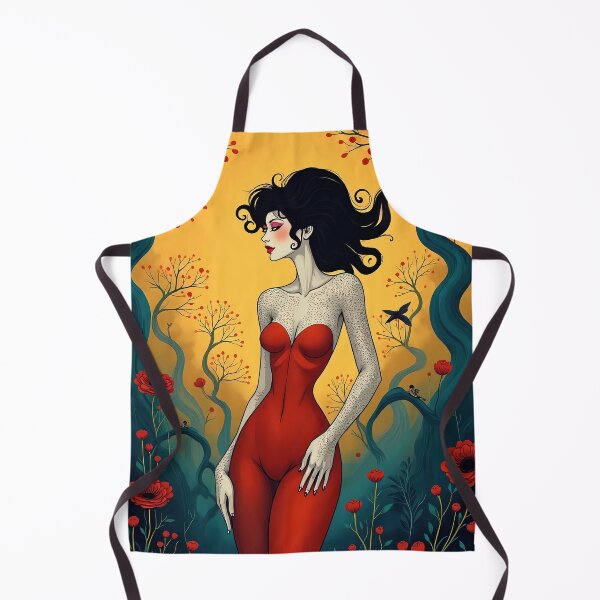 Item preview, Scarlet Enchantress in Blooming Twilight: Mystical Fantasy Art of a Red-Garbed Muse in an Enchanted Forest designed and sold by marvinismyname.