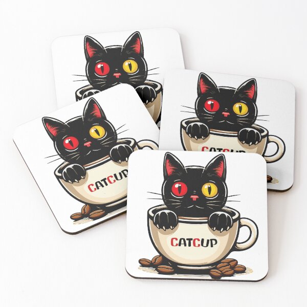 Item preview, cat coffee sticker designed and sold by Me-design34.