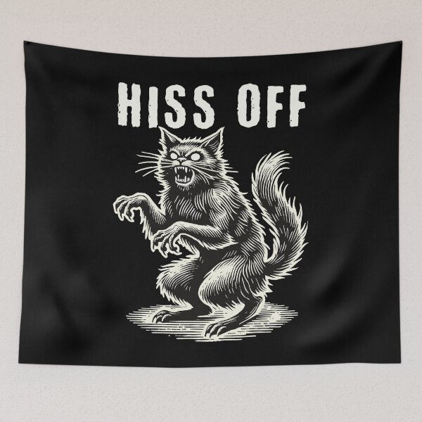 Item preview, Hiss Off Angry Cat Humor Halloween designed and sold by LuminOrb.