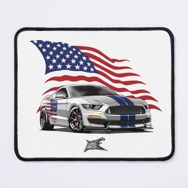 Item preview, patriotic american flag ford mustang gt350r silver  designed and sold by NaquashM.