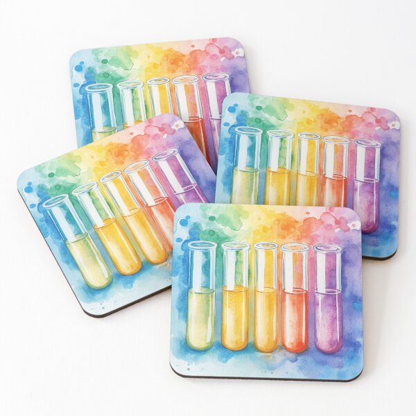 Item preview, Colorful 5 Watercolor Science-Chemistry Test Tubes  designed and sold by GrinGalore.