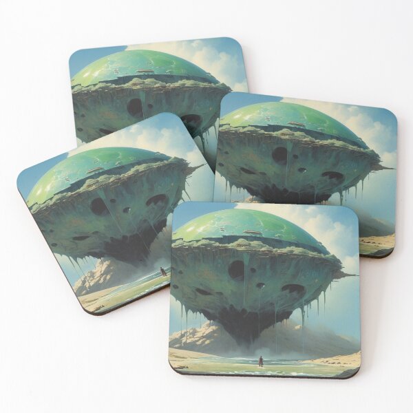 Item preview, Massive Alien Ship in Surreal Desert Landscape - Futuristic Sci-Fi Art designed and sold by Antalahia.