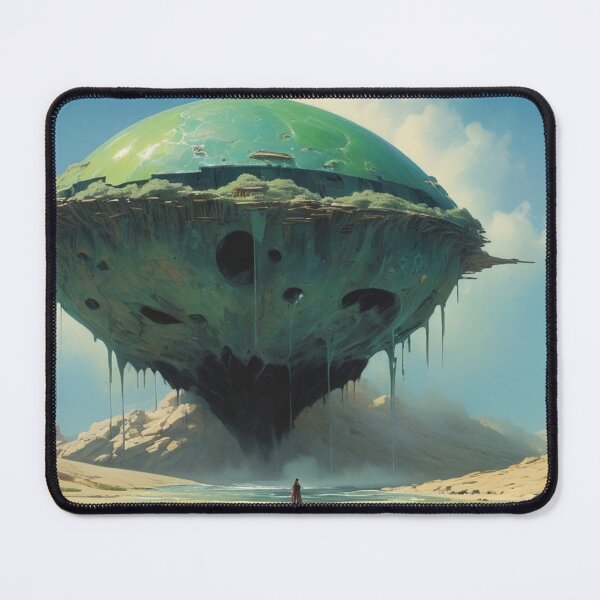 Item preview, Massive Alien Ship in Surreal Desert Landscape - Futuristic Sci-Fi Art designed and sold by Antalahia.