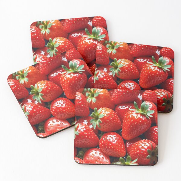 Item preview, Juicy Red Strawberries Close-Up Texture designed and sold by ArtComixHaven.