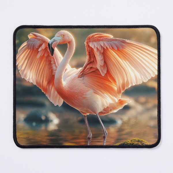Item preview, Flamingo spreading wings at sunset - Wildlife photo 2 designed and sold by TheArtistOf2022.