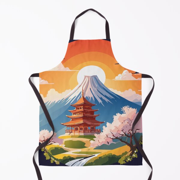 Item preview, Sunset Over Mount Fuji and Pagoda designed and sold by livvestudio.