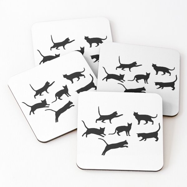 Item preview, Whiskered Wonders: A Dance of Black Cat Silhouettes, Unique designed and sold by villacreativa.